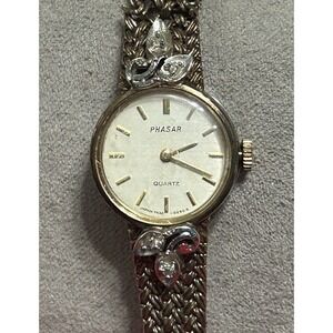 Vintage Phasar Gold Tone Women's Quartz Watch Japan Movt New Battery
